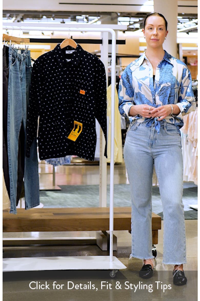Polka Dot Cotton Canvas Button-Up Chore Coat video