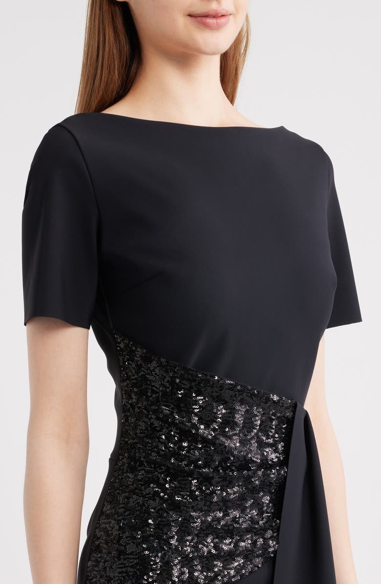 Chiara Boni La Petite Robe Sedva Sequin Cocktail Dress, Alternate, color, 37 Black