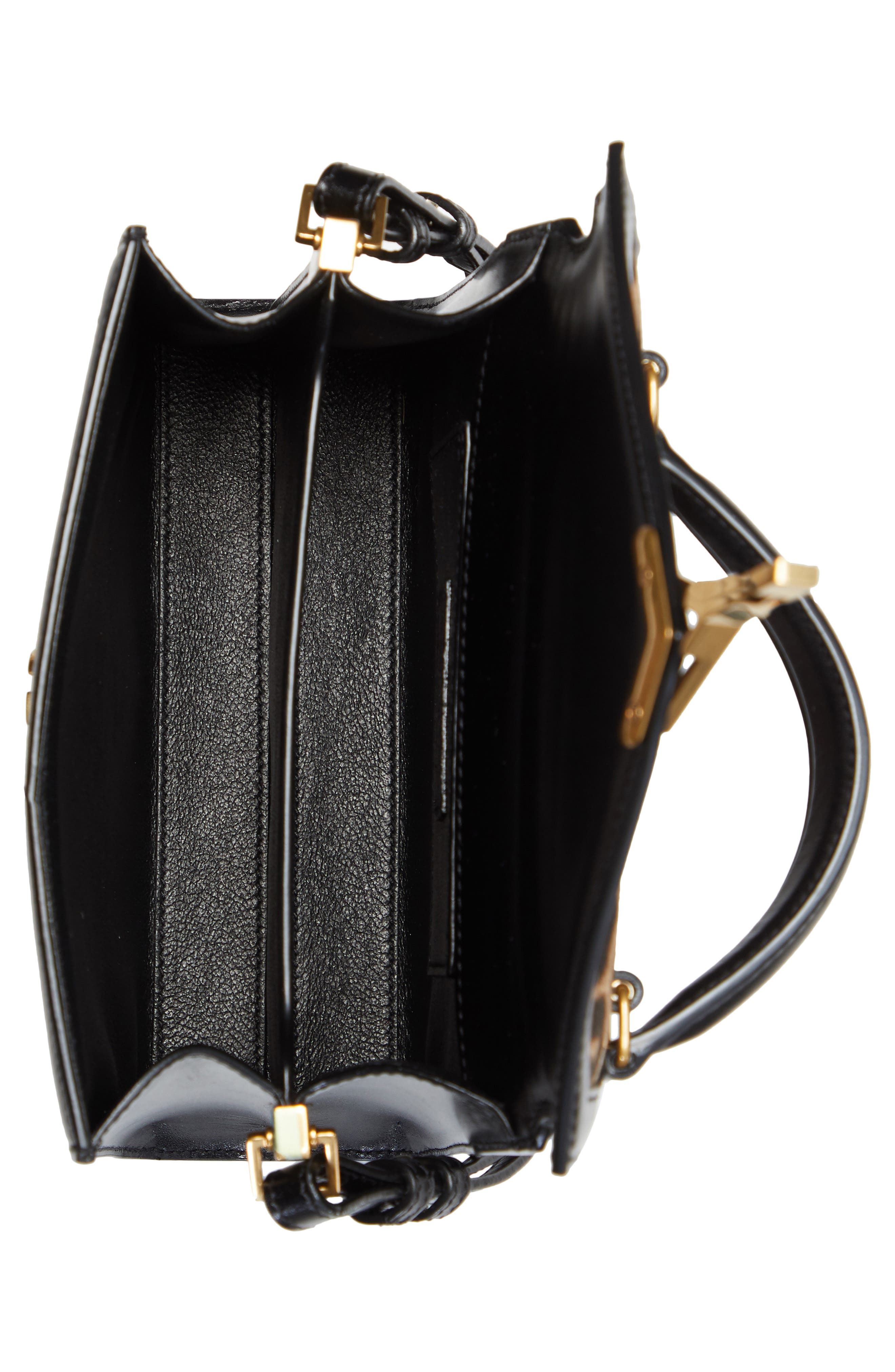 Saint Laurent Mini Cassandra Leopard Print Canvas Top Handle Bag, Alternate, color, 