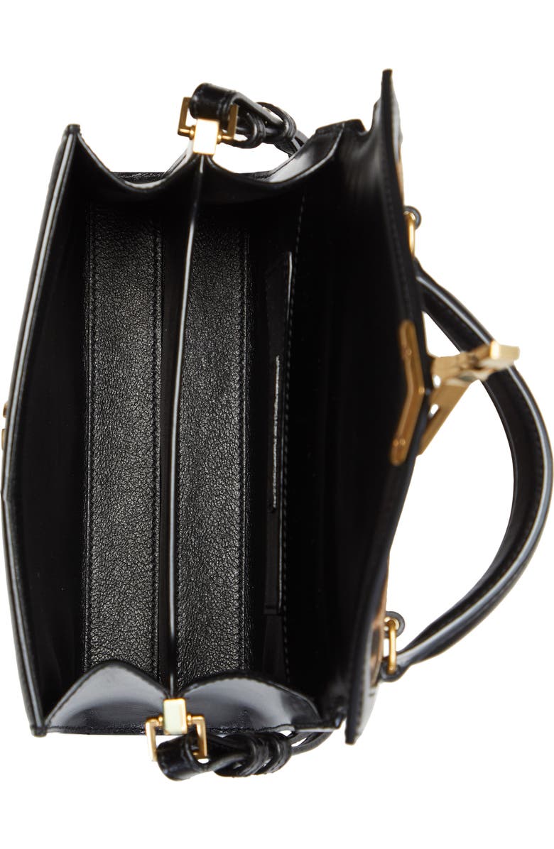 Saint Laurent Mini Cassandra Leopard Print Canvas Top Handle Bag, Alternate, color,