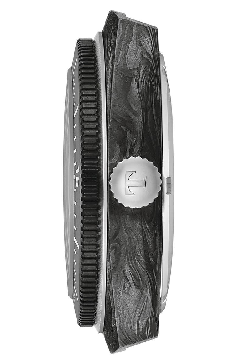 Tissot Sideral S Powermatic 80 Rubber Strap Watch, 41mm, Alternate, color, Red