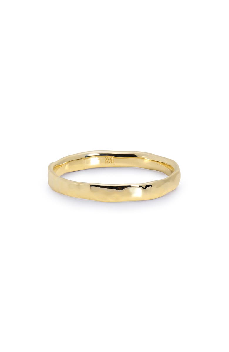 Monica Vinader Hammered Slim Band Ring, Main, color, 14Kt Solid Gold