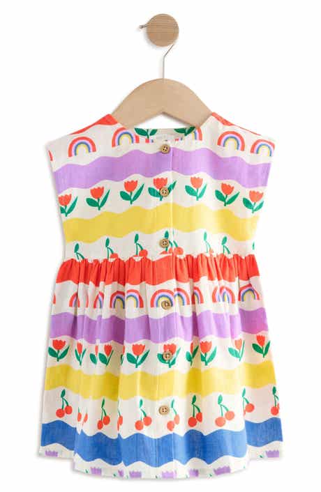 NEXT Kids' Cotton & Linen Button-Up Dress