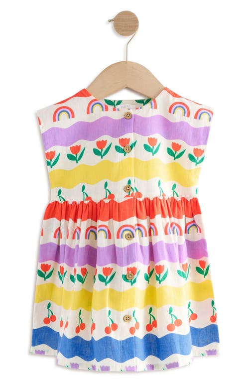 Next Kids' Cotton & Linen Button-up Dress In Multi