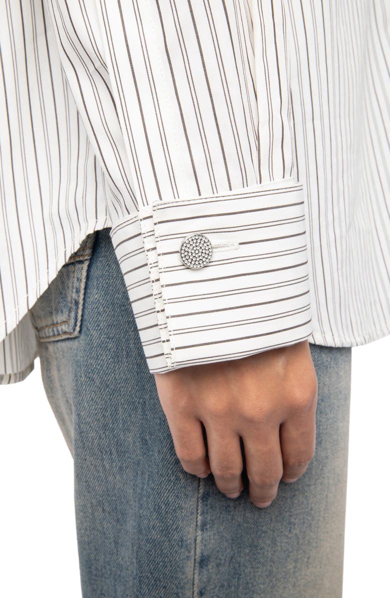 Zadig & Voltaire Morning Pop Logo Stripe Button-Up Shirt, Alternate, color, Judo