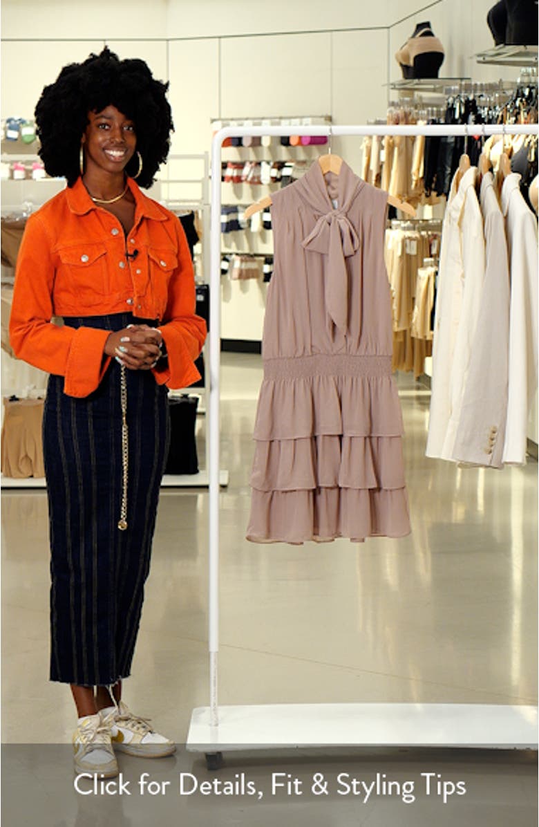 Sleeveless Tiered Chiffon Minidress, sales video thumbnail