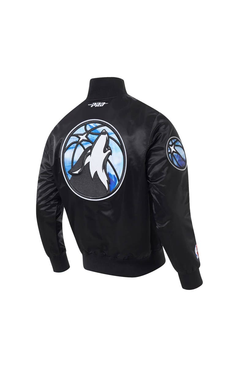 PRO STANDARD Men's Pro Standard Black Minnesota Timberwolves 2024/25 City Edition Chenille Satin Full-Snap Jacket, Alternate, color,