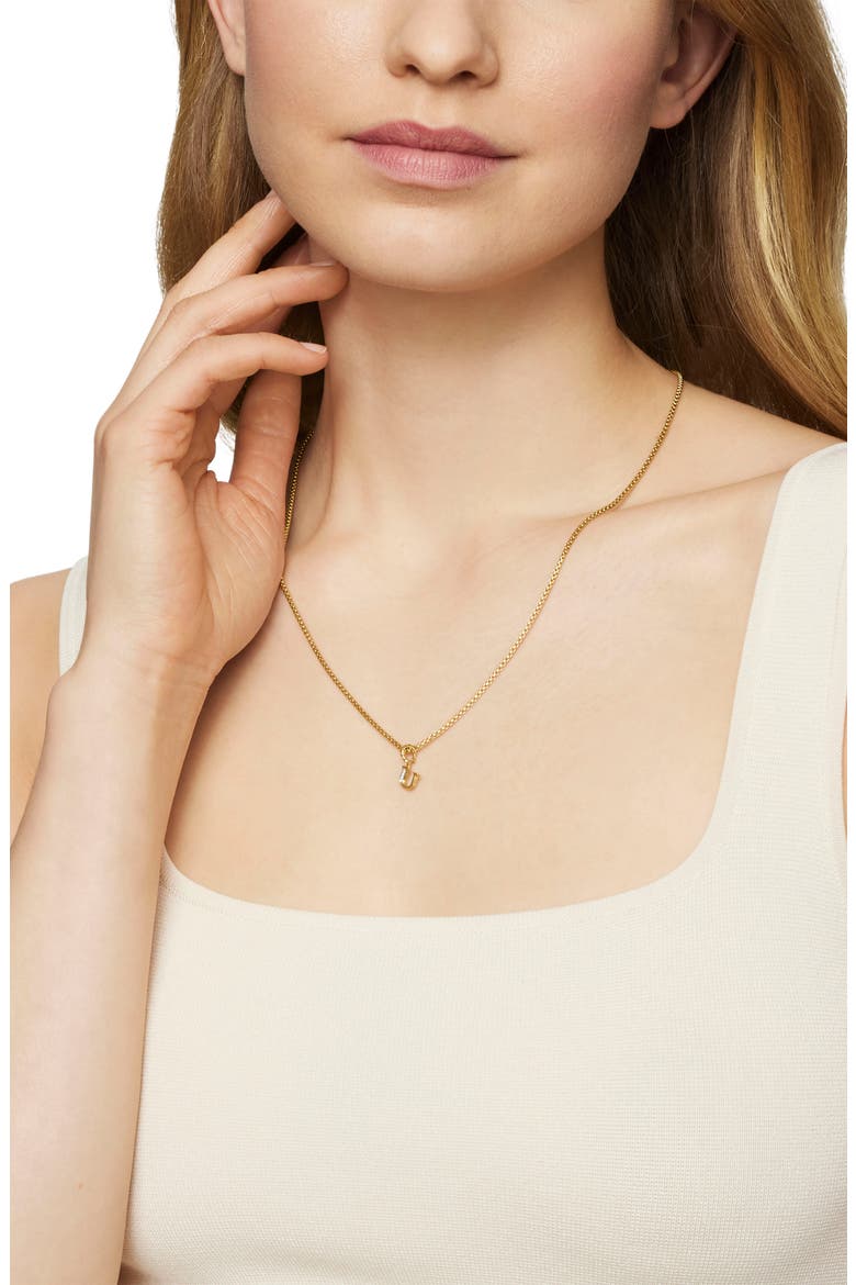 Pavé A Initial Pendant in 18K Yellow Gold with Diamonds, Alternate, color, 18K YELLOW GOLD - U