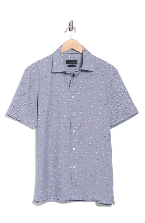 Bugatchi Victor Short Sleeve 8-way Stretch Ooohcotton® Knit Polo In Blue