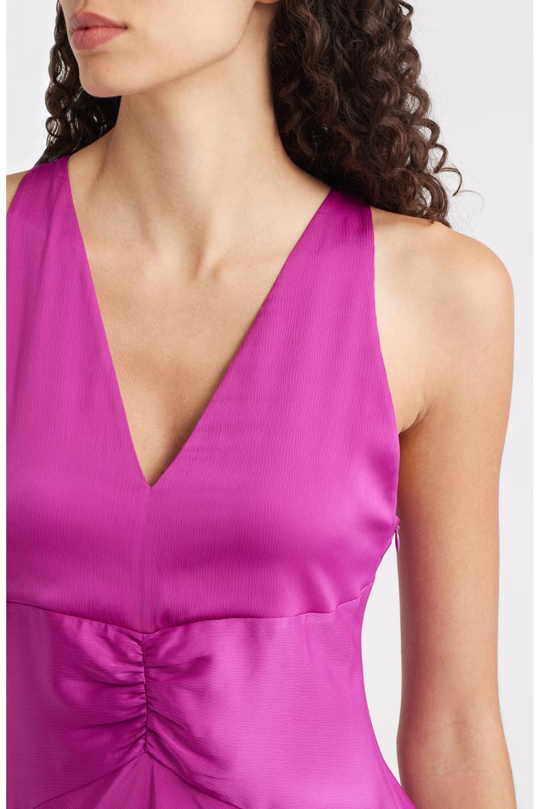 Diclan Sheer Back Satin Dress, Alternate, color, DK PNK