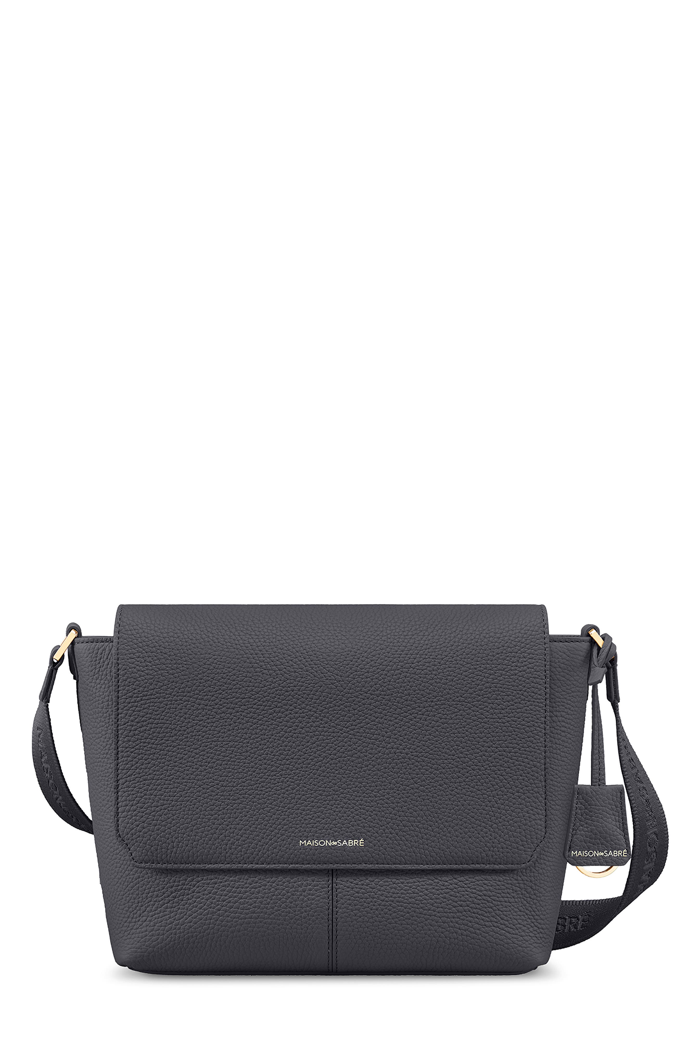 MAISON de SABRÉ The Medium Flaire Messenger Bag, Main, color, Graphite Grey