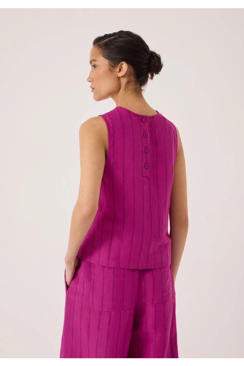 Vera Stripe Linen Blend Shell Top, Alternate, color, Orchid Stripe Pink