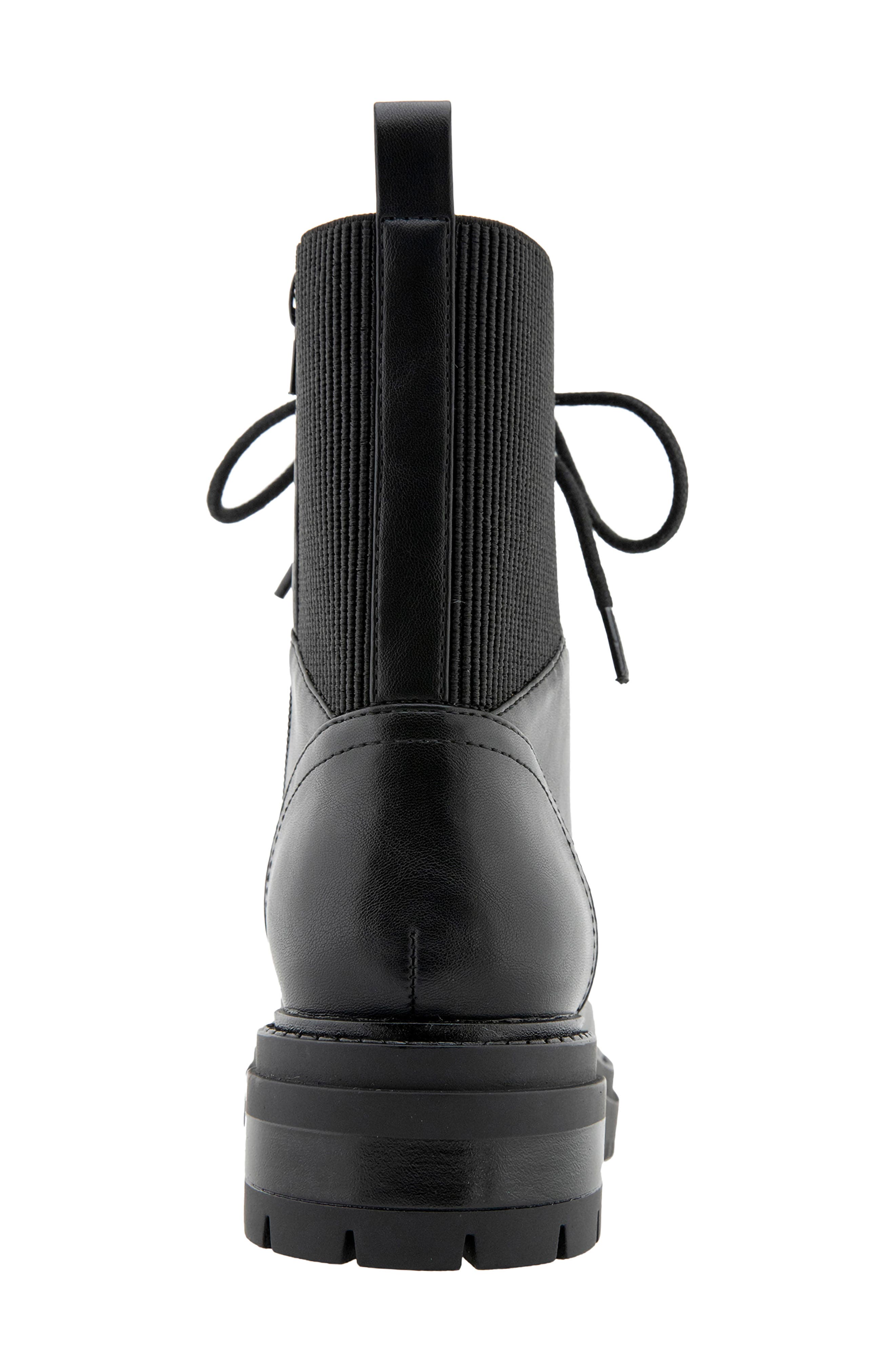 Cedar Faux Leather Combat Boot, Alternate, color, BLACK