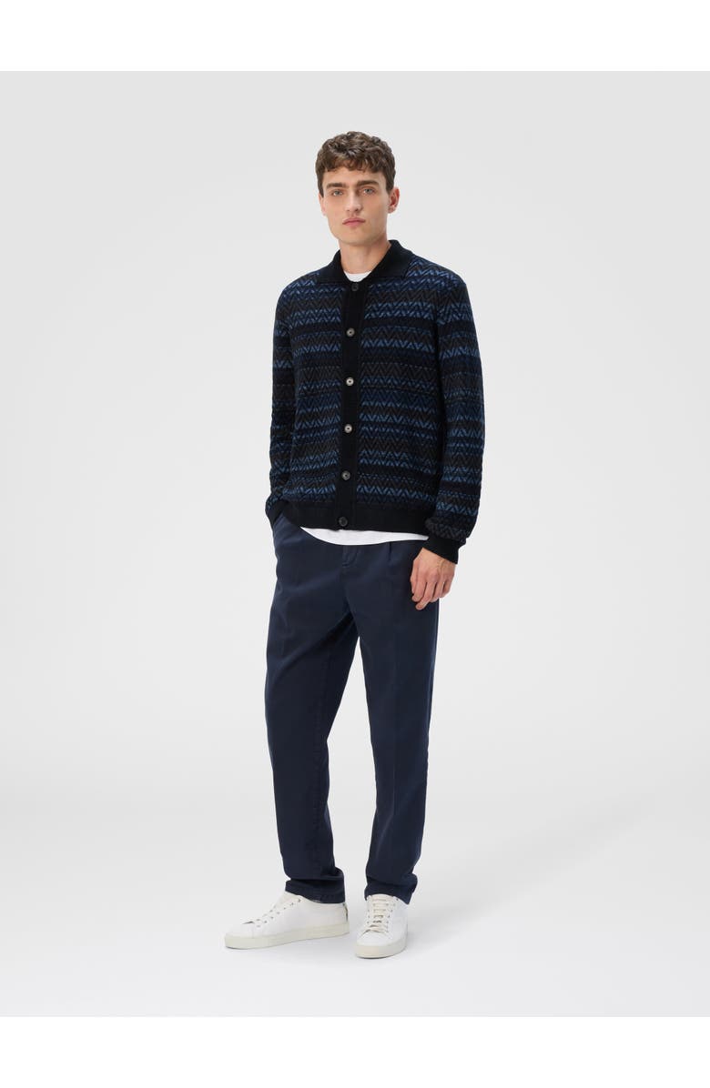 Missoni Cardigan With Zigzag And Stripe Pattern, Alternate, color, Black & Blue