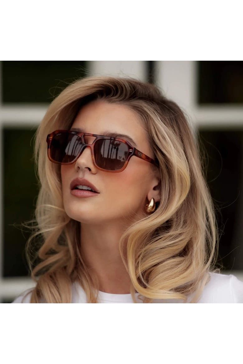 Sydney - 54mm Aviator Polarized Sunglasses, Alternate, color, Sunset Tortoise