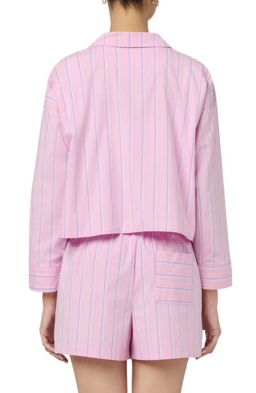 Florence By Mills Crop Pajama Top In Pink