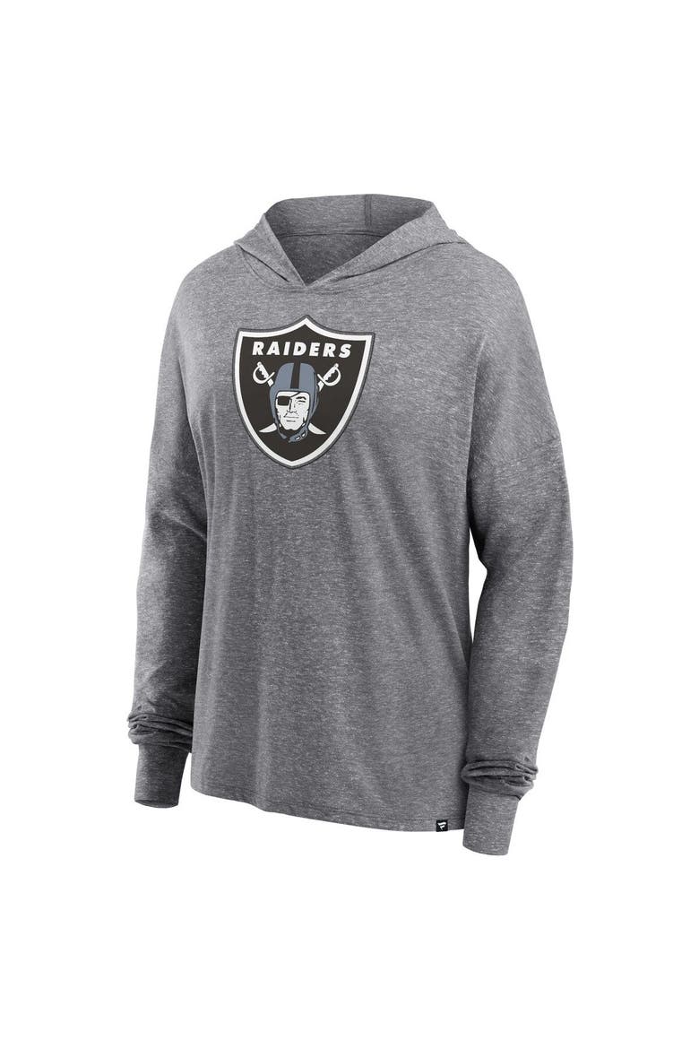 Women's Fanatics Branded Heather Gray Las Vegas Raiders Cozy Primary Pullover Hoodie, Alternate, color, Heather Gray