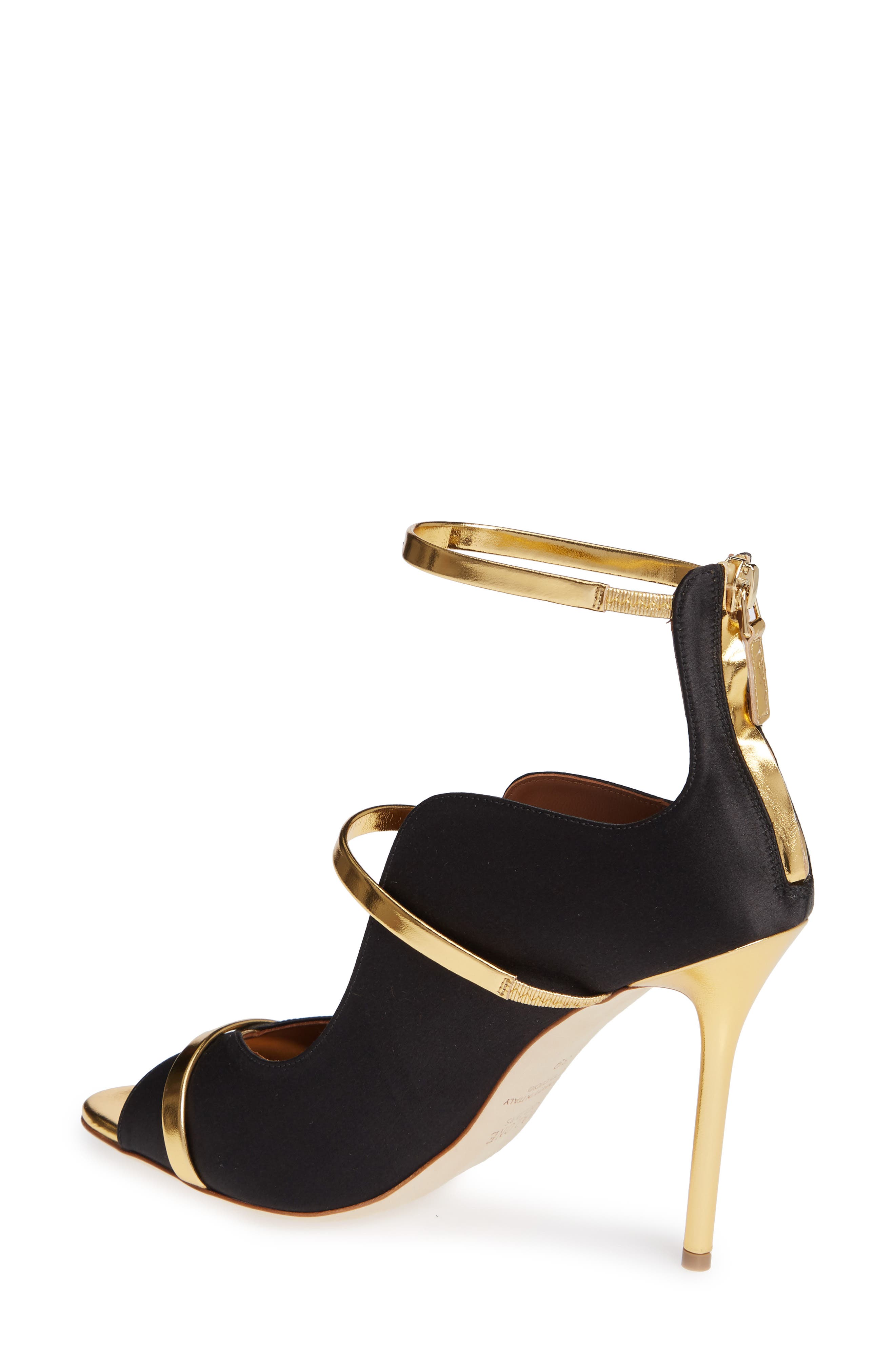 Mika Triple Band Sandal, Alternate, color, BLACK/ GOLD