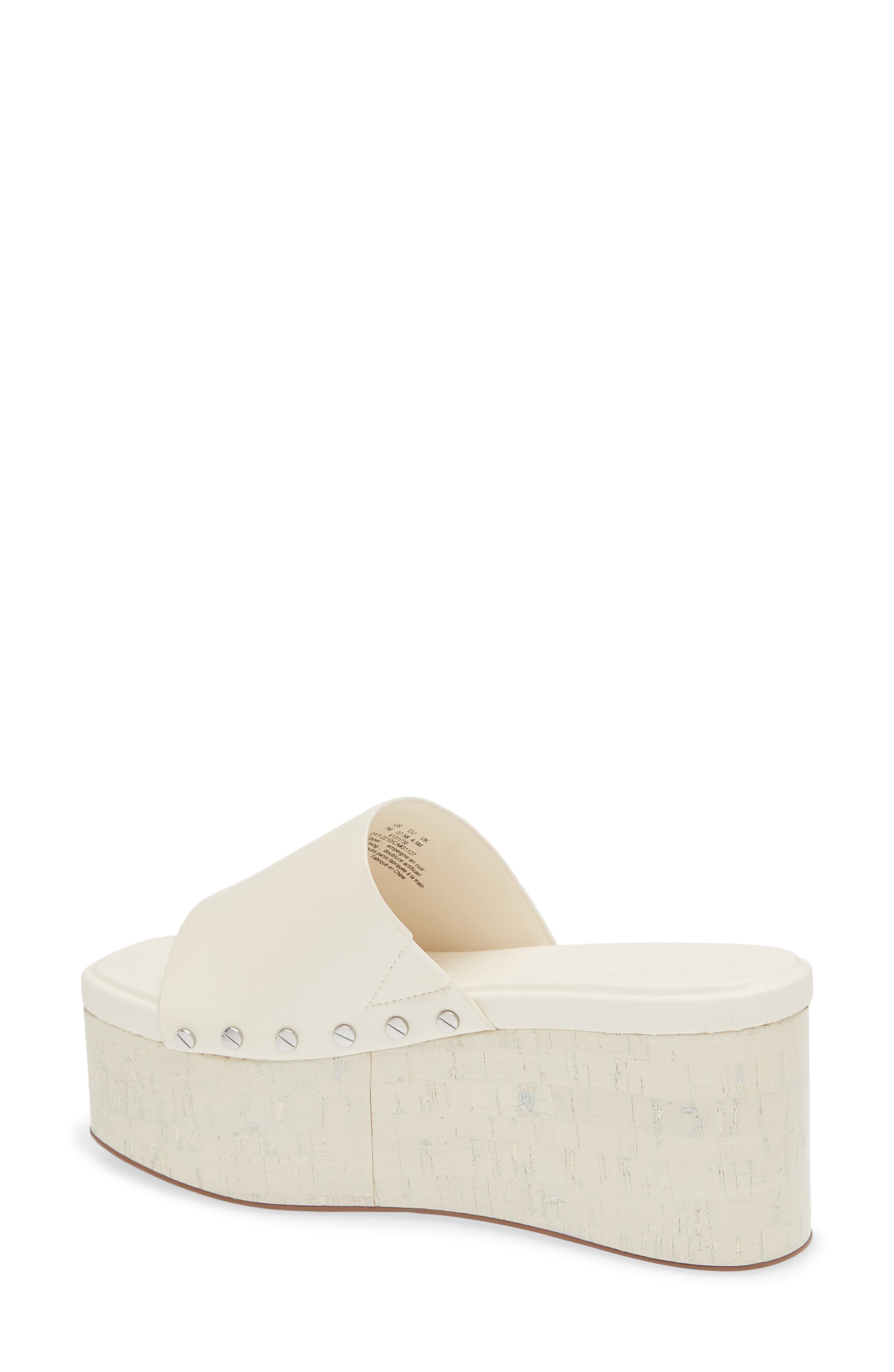 Alvy Platform Slide Sandal, Alternate, color, EGG NOG