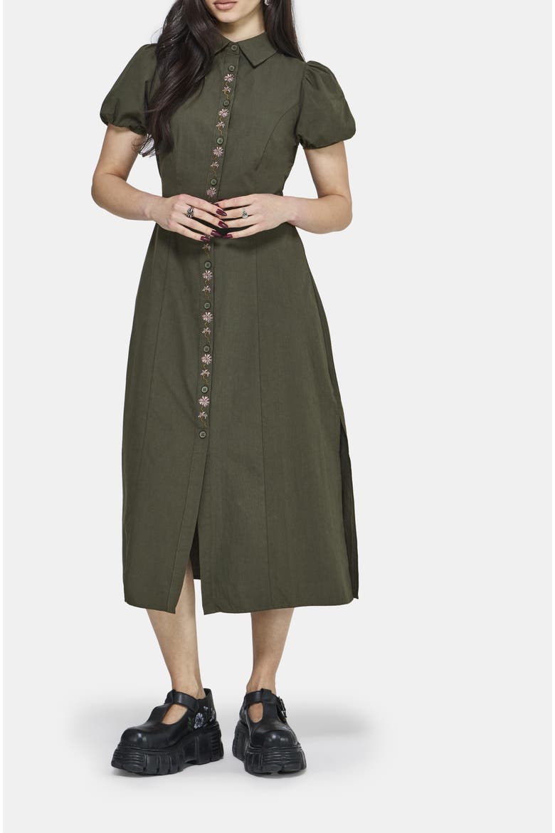 Odile Embroidered Midaxi Dress, Alternate, color, Green