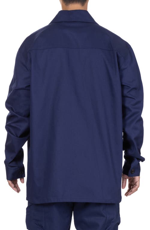 Vast Relaxed Fit Twill Workwear Jacket In Navy