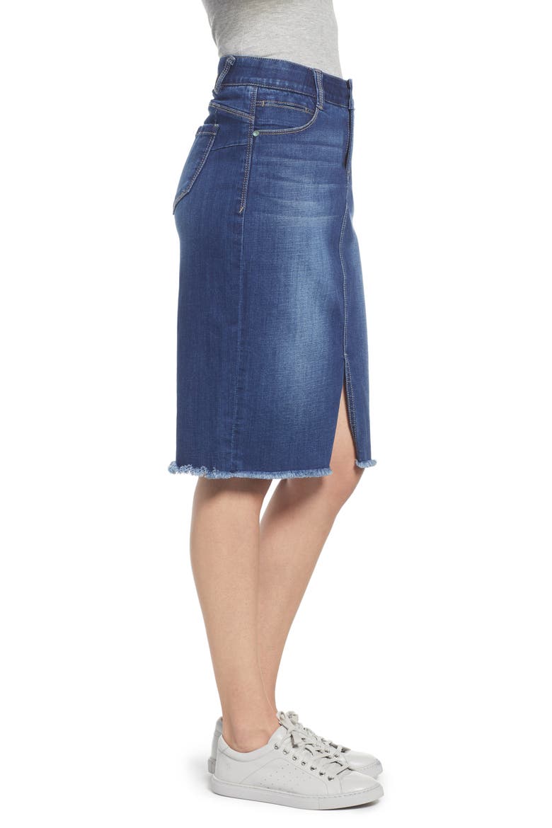 Jeans Betty Fray Hem Denim Pencil Skirt, Alternate, color, THORNE BLUE