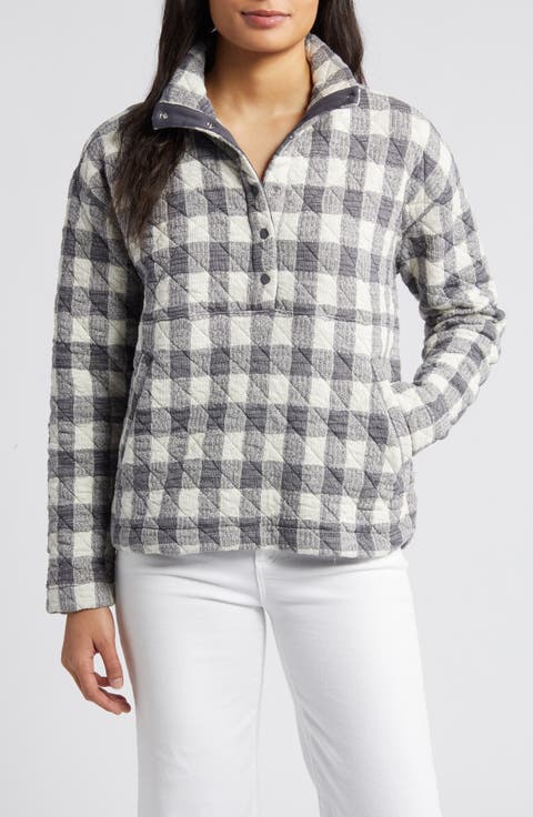 Quilted Snap Placket Pullover