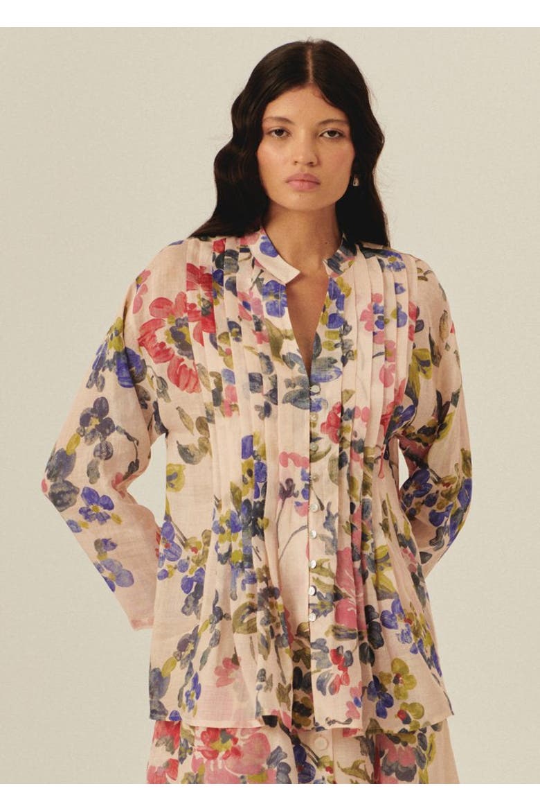 Jazlyn Floral Printed Blouse, Alternate, color, MULTI COLOR
