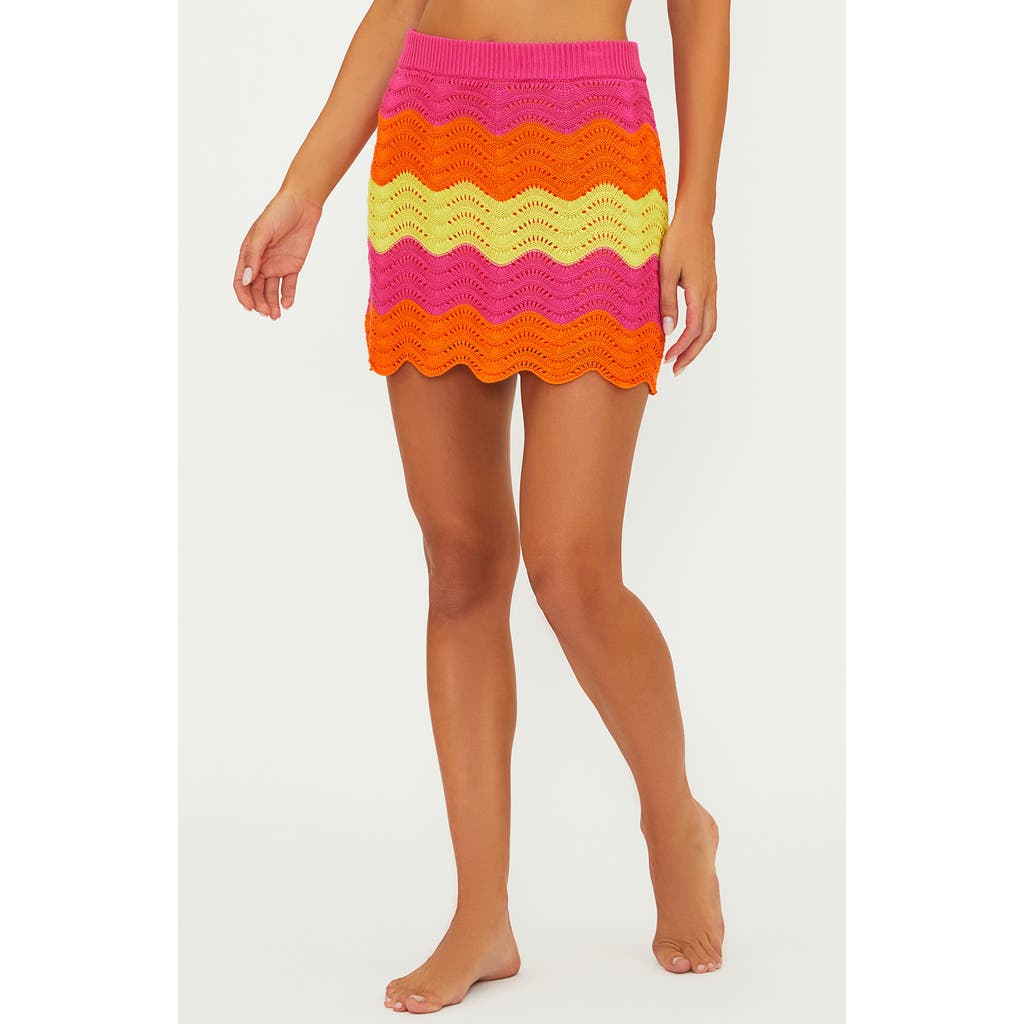 Beach Riot Bali Colorblock Wavy Stripe Cover-Up Miniskirt in Soleil Wave  product