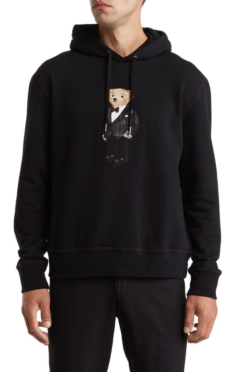 Ralph Lauren Purple Label Bear Patch Hoodie, Main, color,