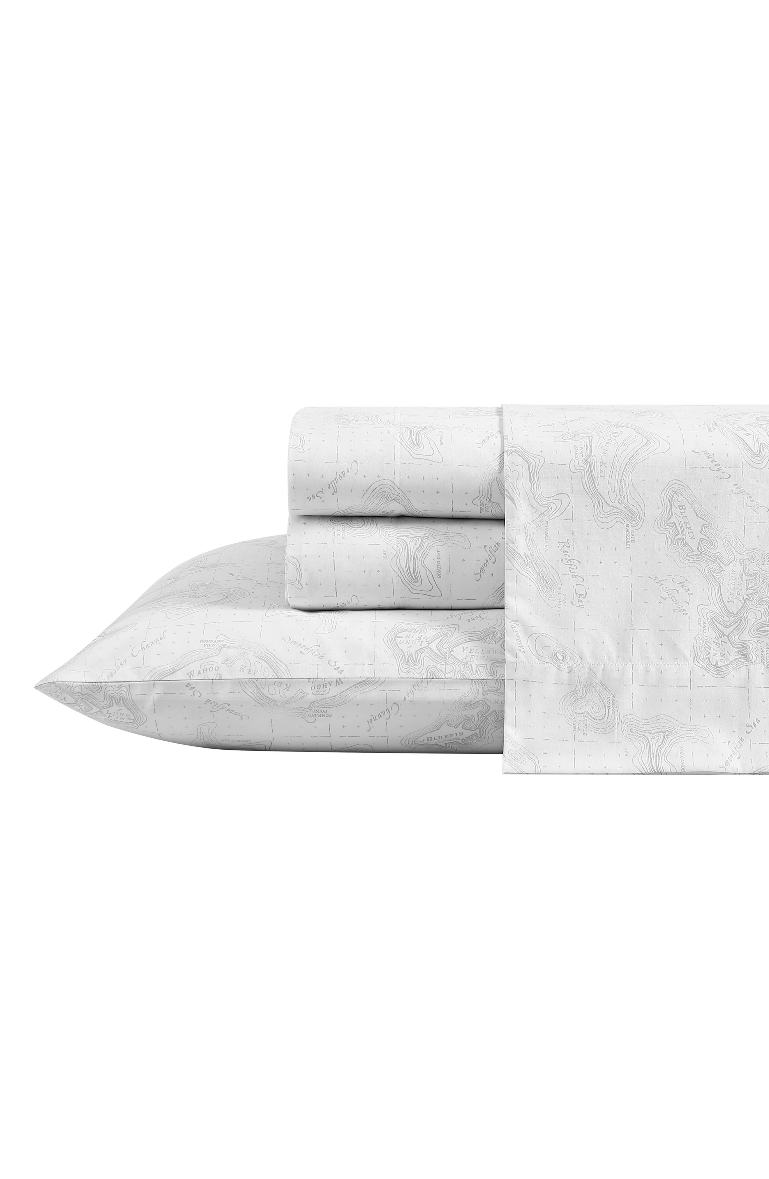 Eddie Bauer Fish Atol 200 Thread Count 100% Cotton Percale Sheet Set