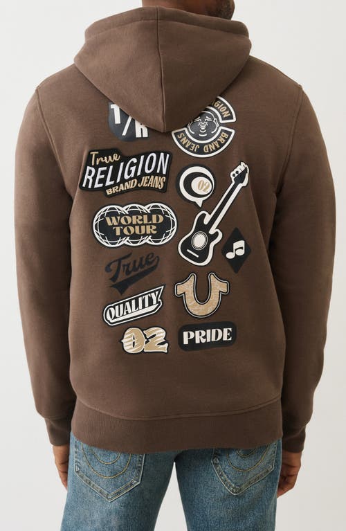 TRUE RELIGION TRUE RELIGION EMBROIDERED PATCH ZIP HOODIE