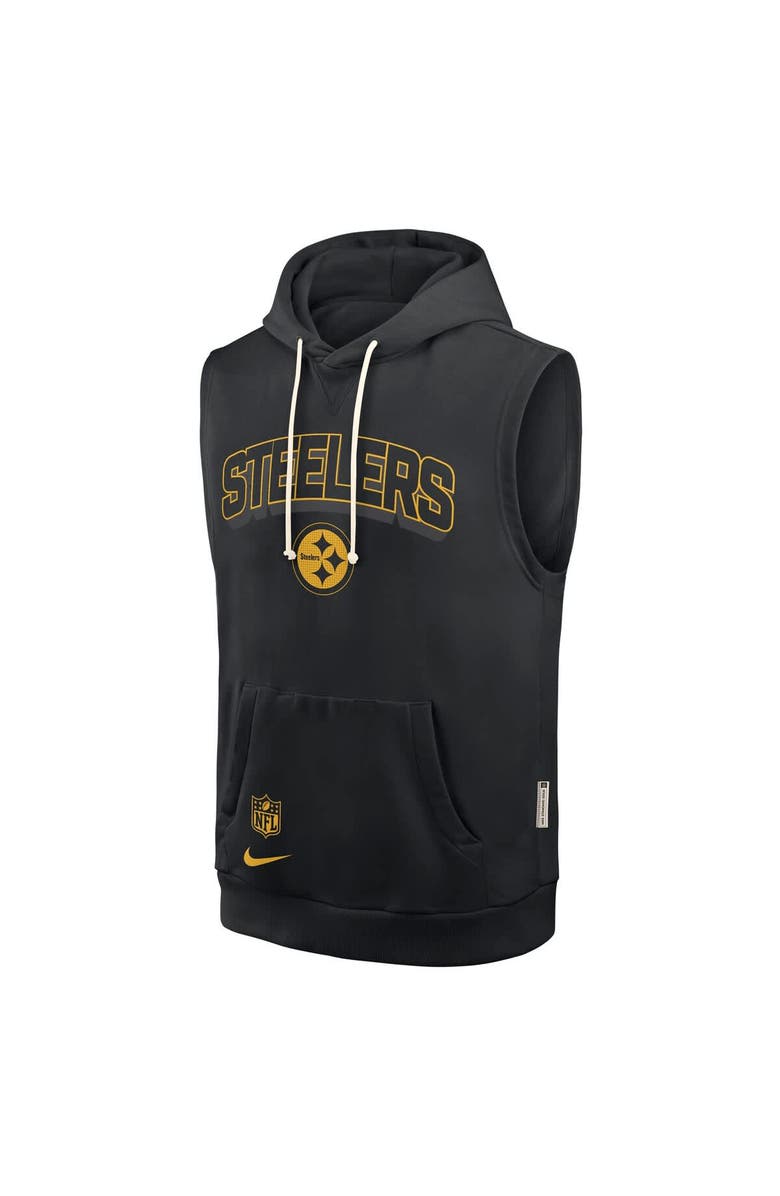 Nike Men's Nike Black Pittsburgh Steelers Sideline Performance Sleeveless Pullover Hoodie, Alternate, color,