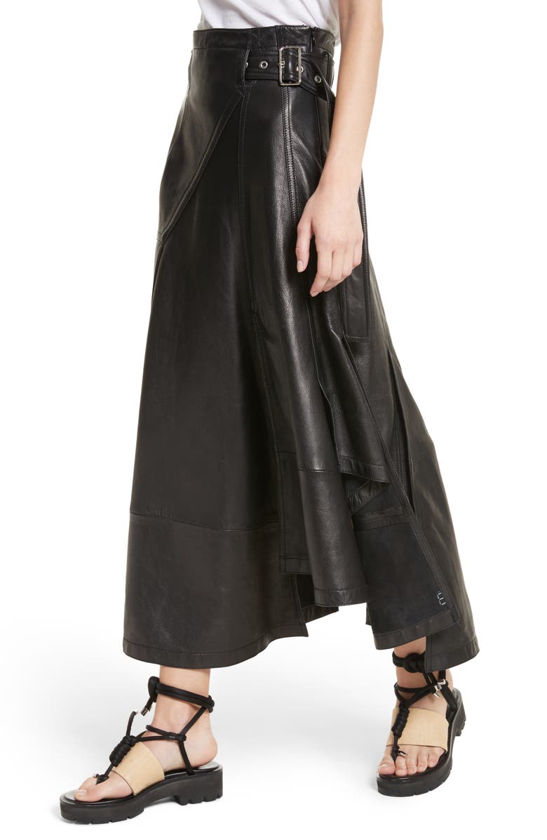 3.1 Phillip Lim Leather Utility Skirt, Alternate, color,