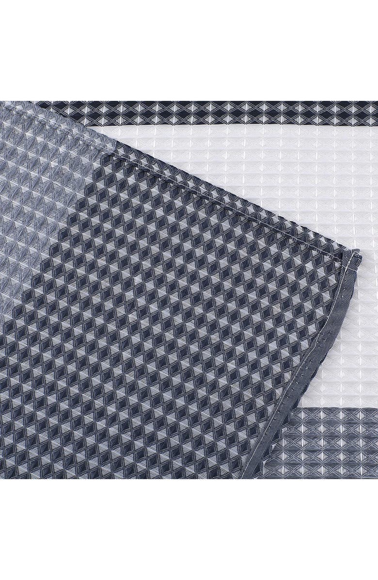 DAINTY HOME Shades Ombré Waffle Texture Shower Curtain, Alternate, color, Navy