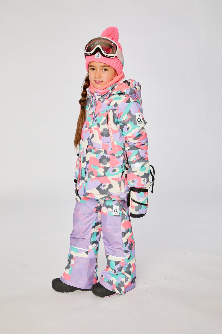 Teknik Expandable Sleeve Reinforced Jacket & Pants Two Piece Snowsuit, Alternate, color, Coral Camouflage