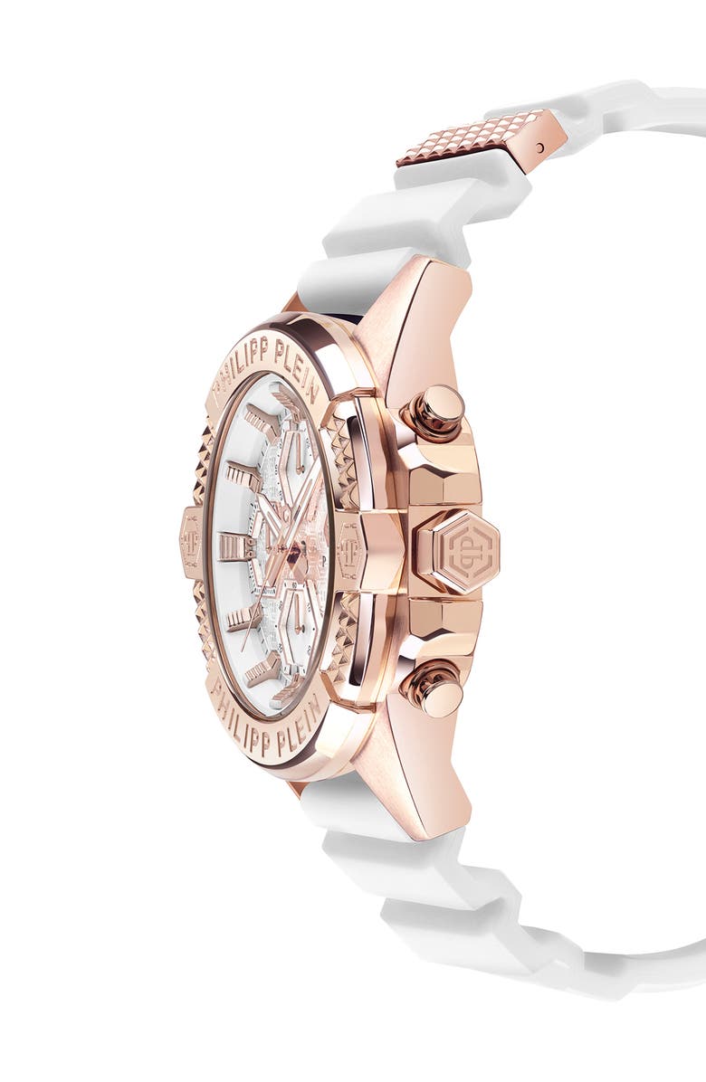PHILIPP PLEIN The $kull Chronograph Silicone Strap Watch, 44mm, Alternate, color,