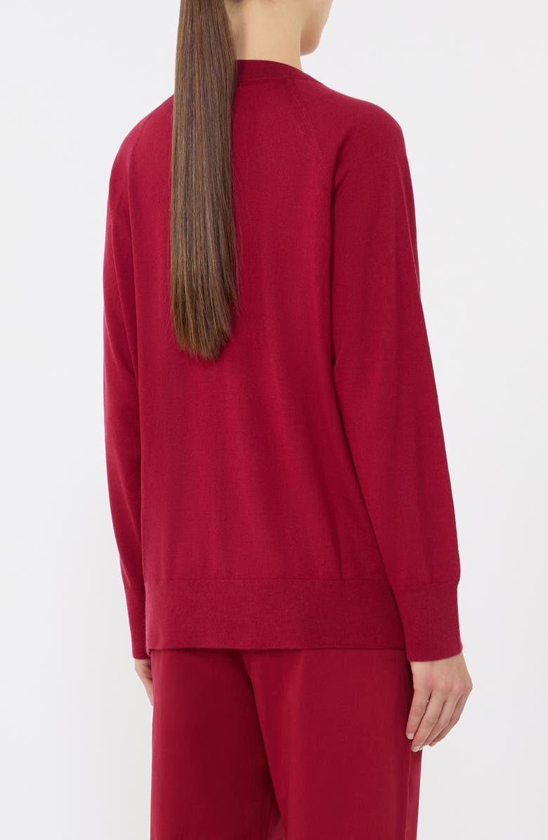MM by Max Mara Clarino Wool & Cashmere Cardigan, Alternate, color, Dark Red