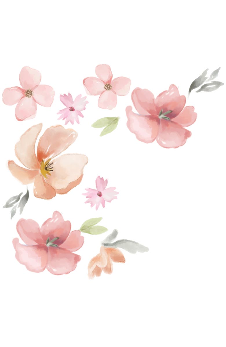 Lambs & Ivy Girls Rule the World Floral 4-Piece Baby Crib Bedding Set, Alternate, color, Pink