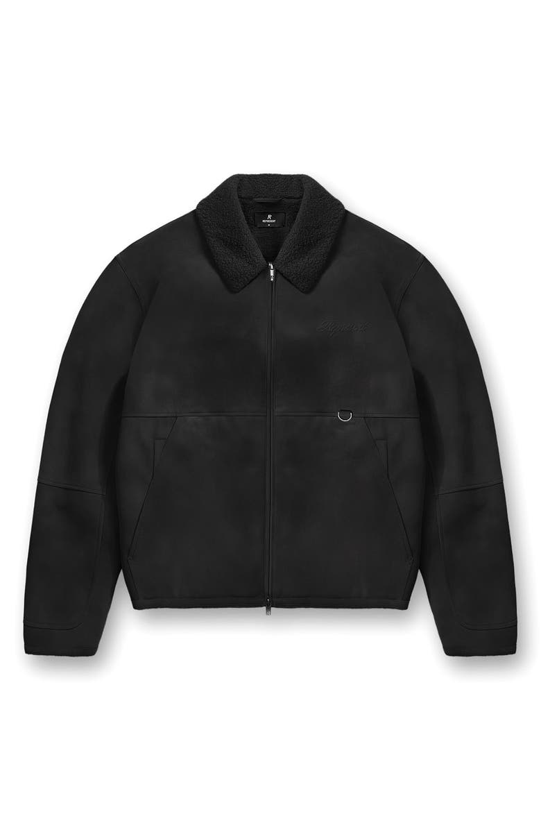 Represent Faux Shearling Jacket, Alternate, color, Jet Black