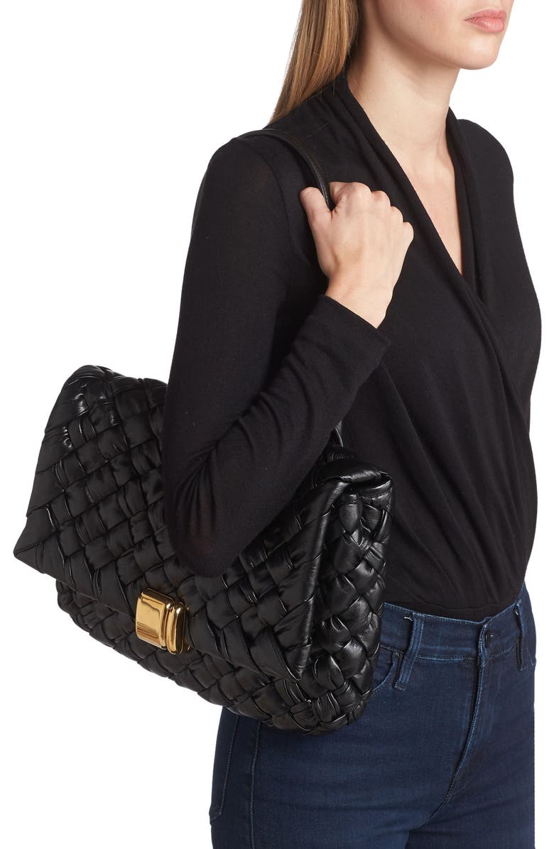 Bottega Veneta Small Rumple Plissé Intrecciato Leather Shoulder Bag, Alternate, color,