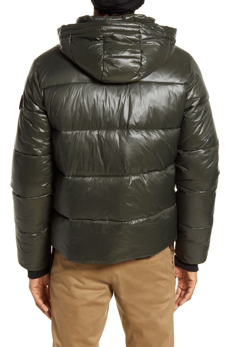 Noize Men's Hank Luxe Shine Puffer Coat, Alternate, color, Olive