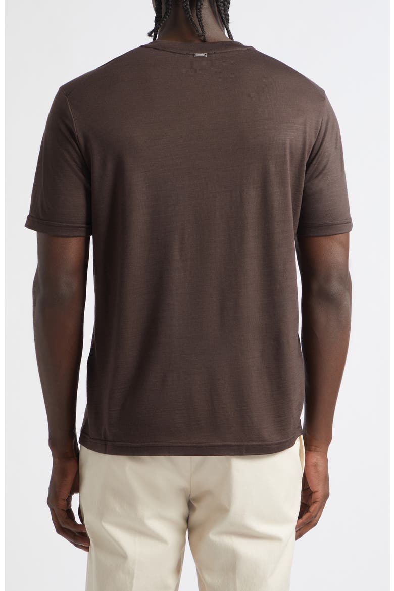 Solid Wool Jersey Crewneck T-Shirt, Alternate, color, 8800 CHOCOLATE BROWN