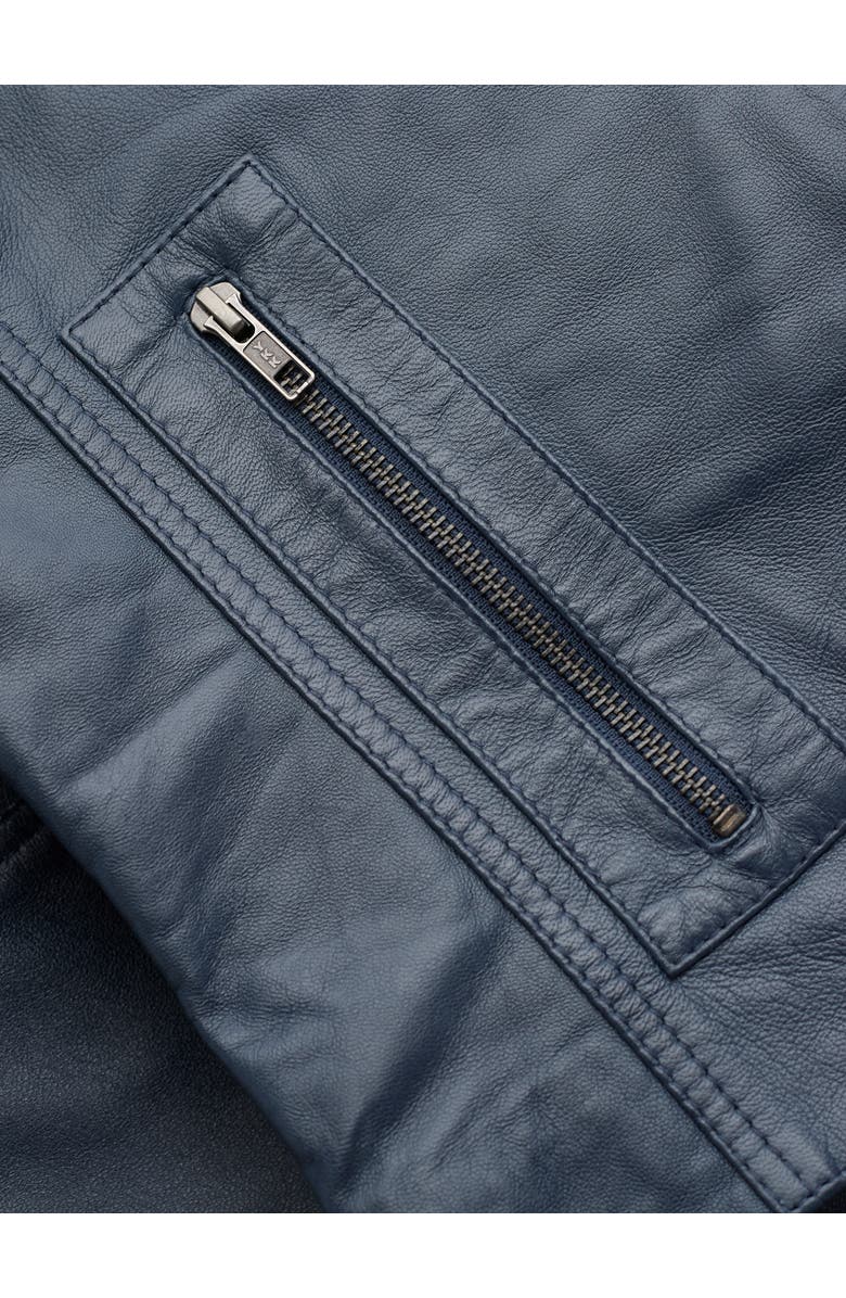 Celtic & Co. Stand Collar Biker Jacket, Alternate, color, Indigo