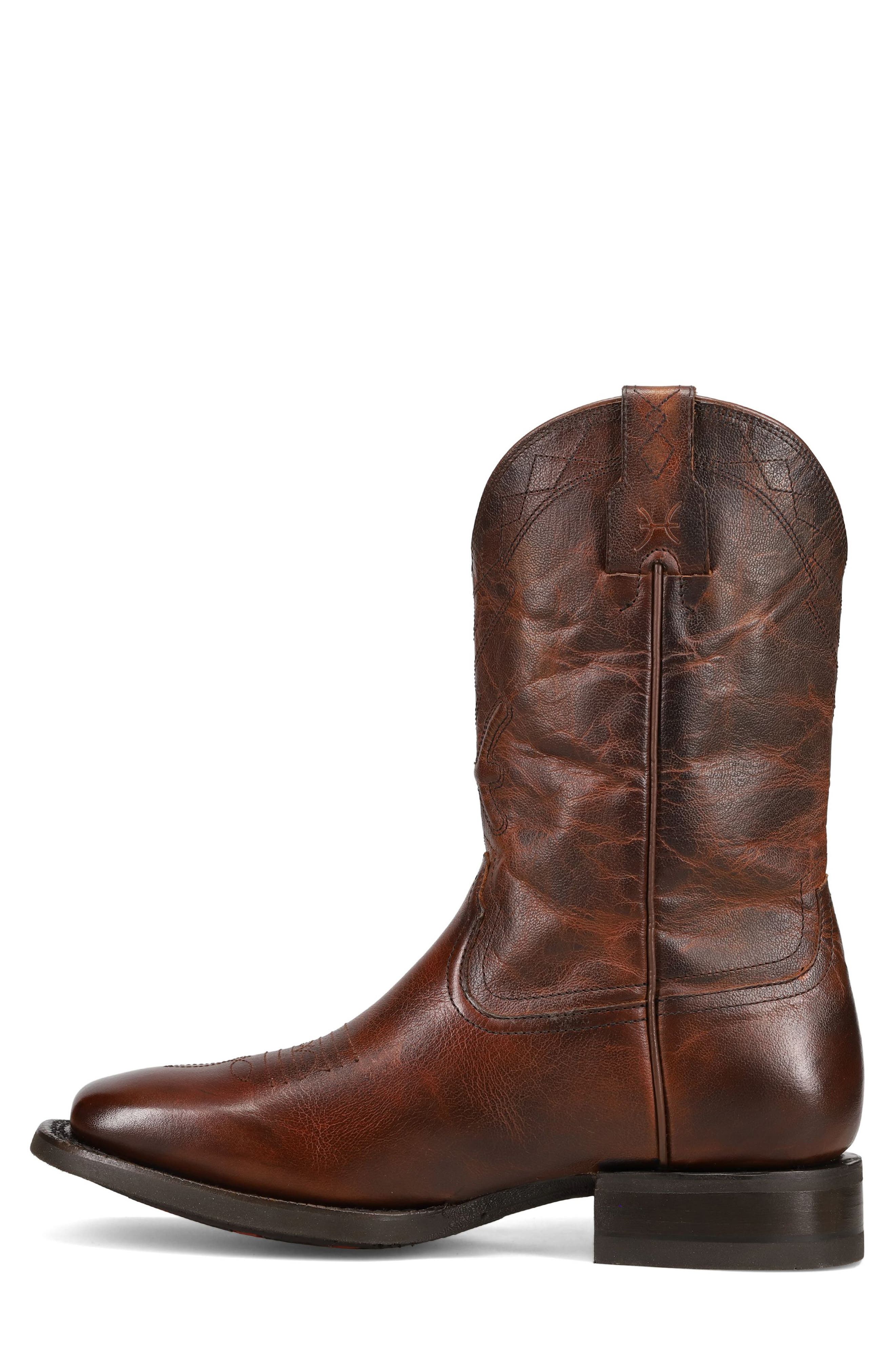 Hauser Logo Stitch Western Boot, Alternate, color, TOBACCO