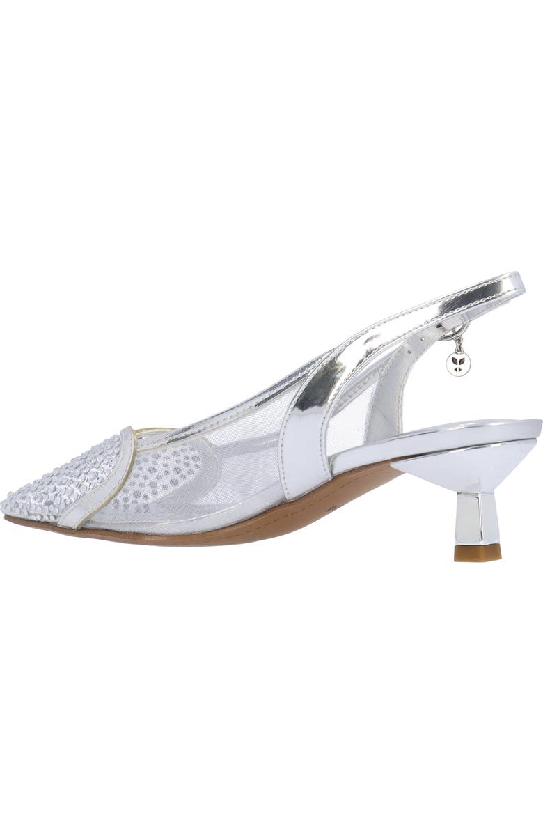 J. Reneé Gwyn Pointed Toe Slingback Pump, Alternate, color, Silver/ Clear