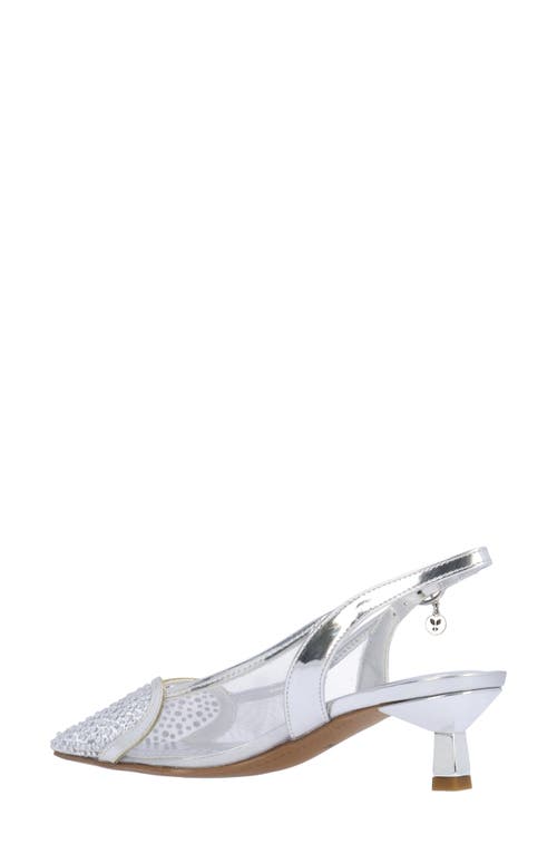 J. Reneé Gwyn Pointed Toe Slingback Pump In Silver