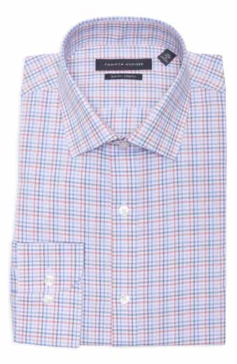 Tommy Hilfiger Slim Fit Check Stretch Cotton Dress Shirt