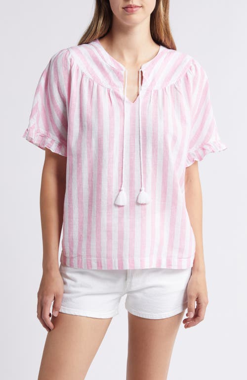 beachlunchlounge Leia Stripe Linen & Cotton Top in Little Princess 