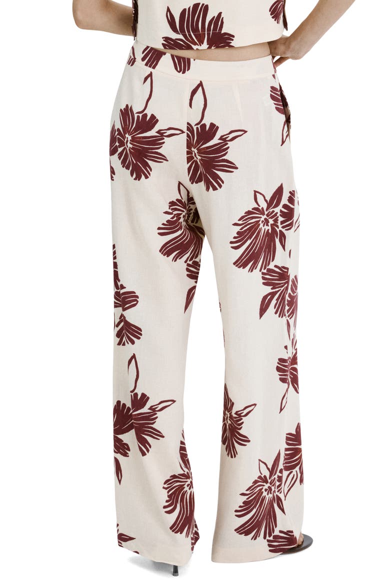 Pleated Print Straight Leg Pants, Alternate, color, ECRU